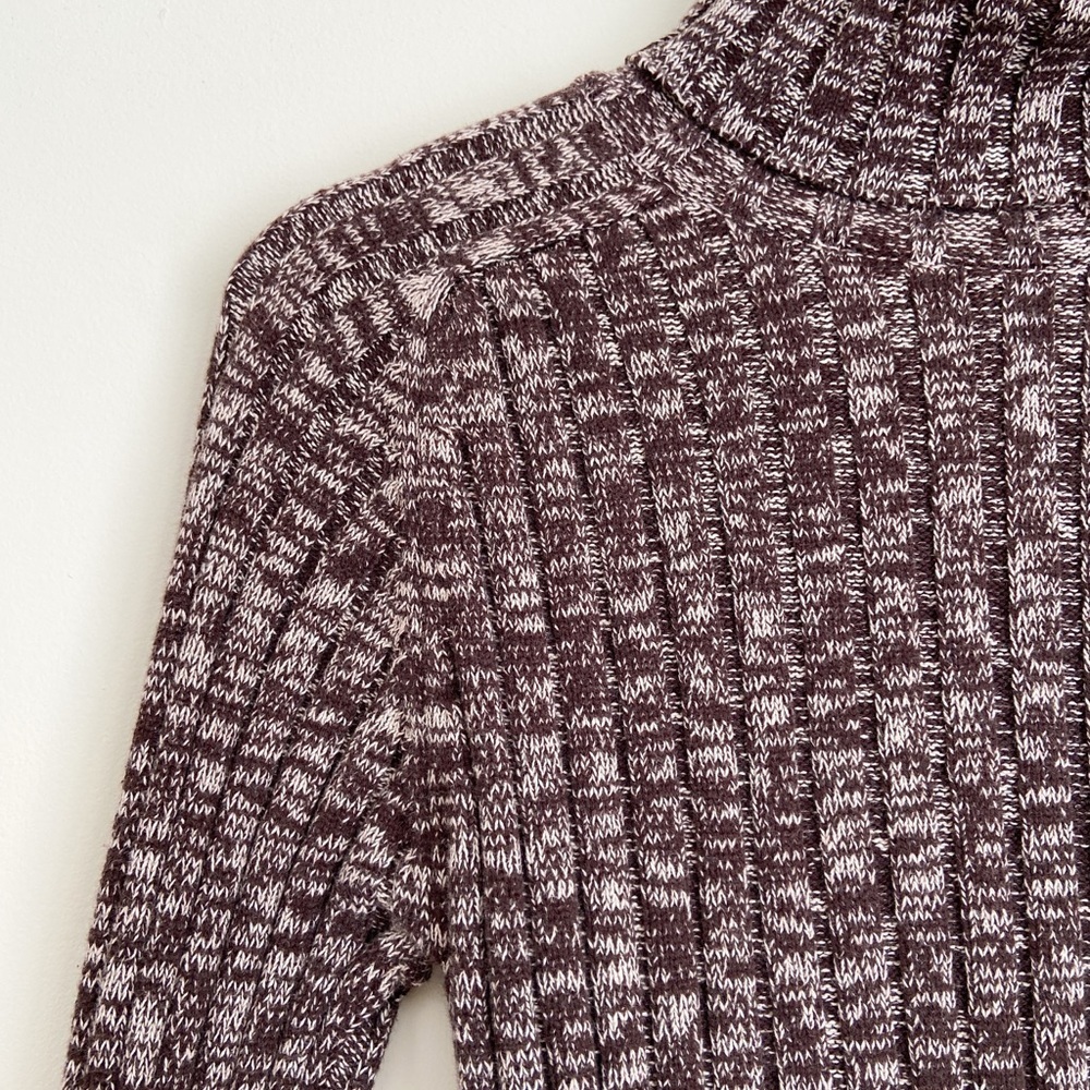 Energie Women's Brown Marled Ribbed Turtleneck Sweater - Picture 3 of 5